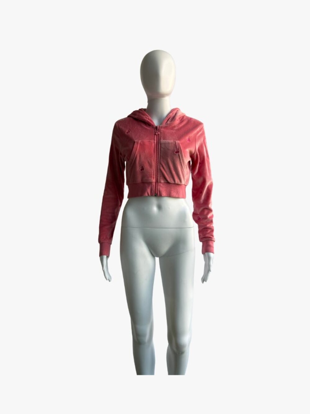 Valentina Voight “Voight World” Cherry Velour Zip Hoodie